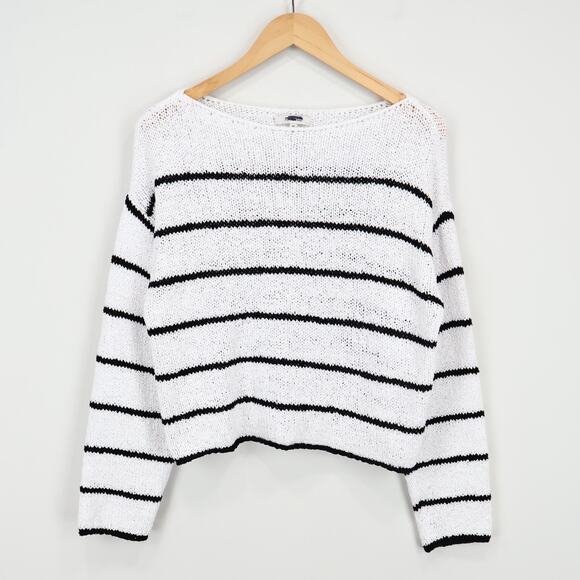 Madewell Boatneck Pullover Sweater Black Mini Stripe Size XS NWT - Picture 2 of 8
